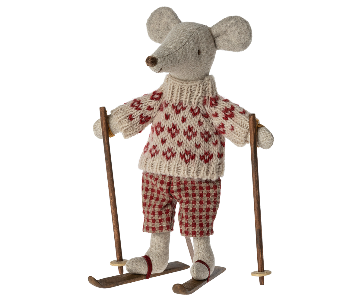 Winter Mouse with Ski Set Mum