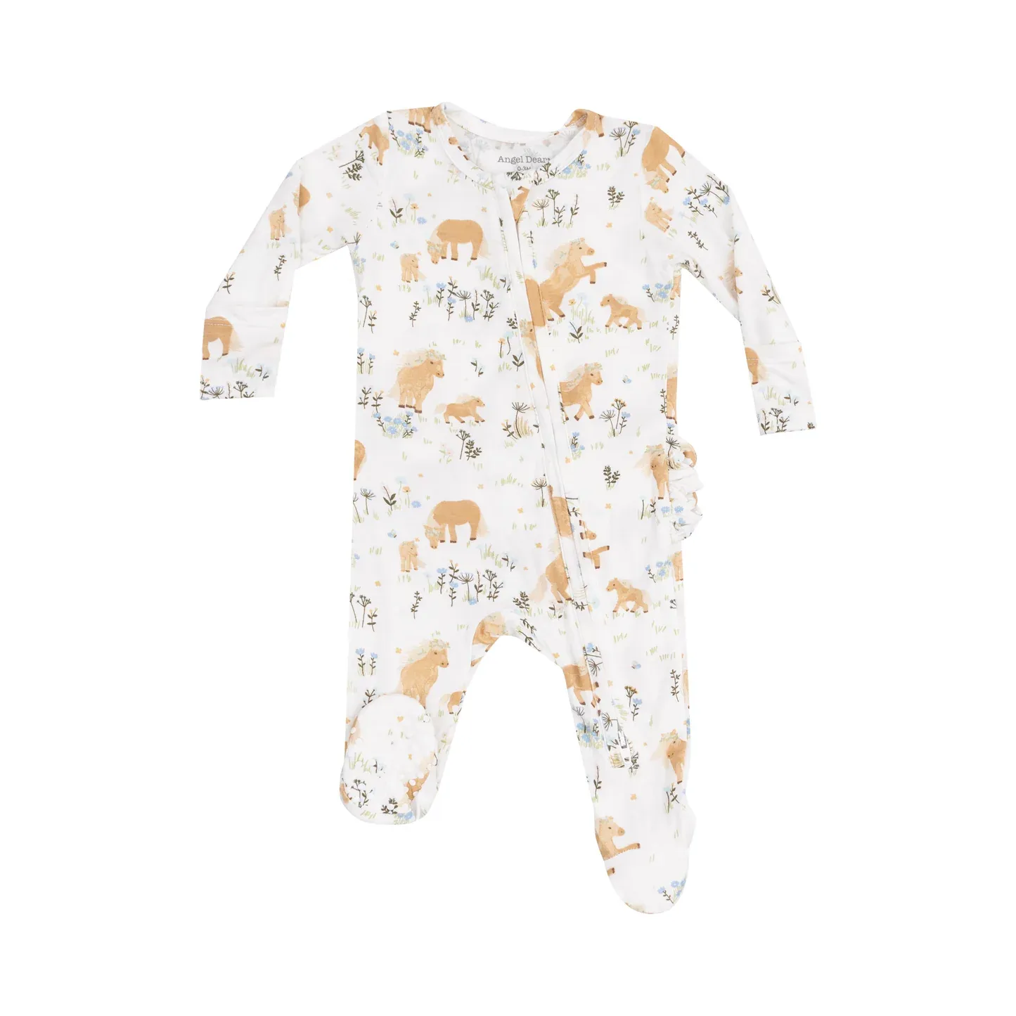 Pretty Ponies Ruffle Zipper Footie