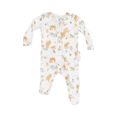 Pretty Ponies Ruffle Zipper Footie