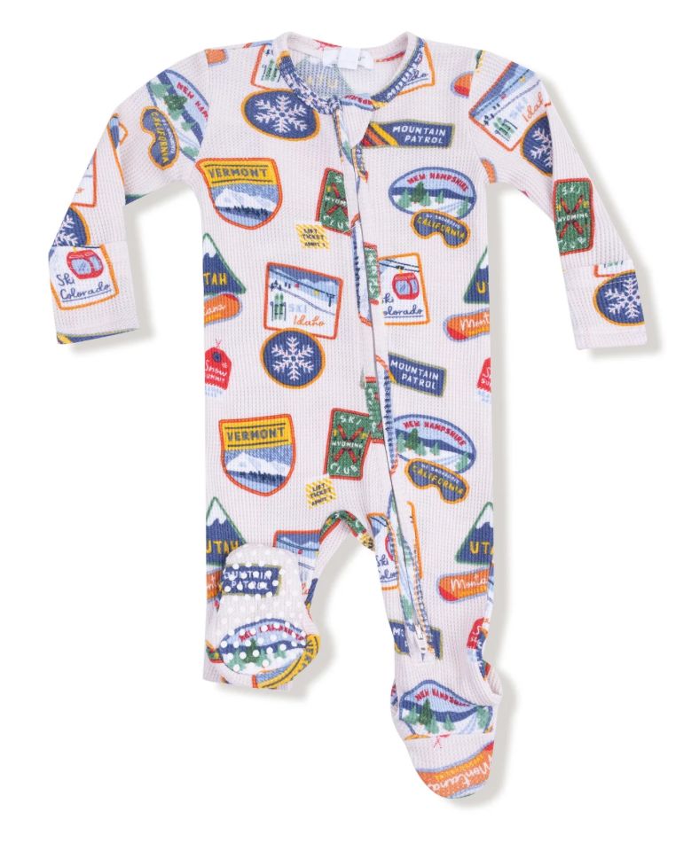 Vintage State Snow Sport Patches - 2 Way Zipper Footie