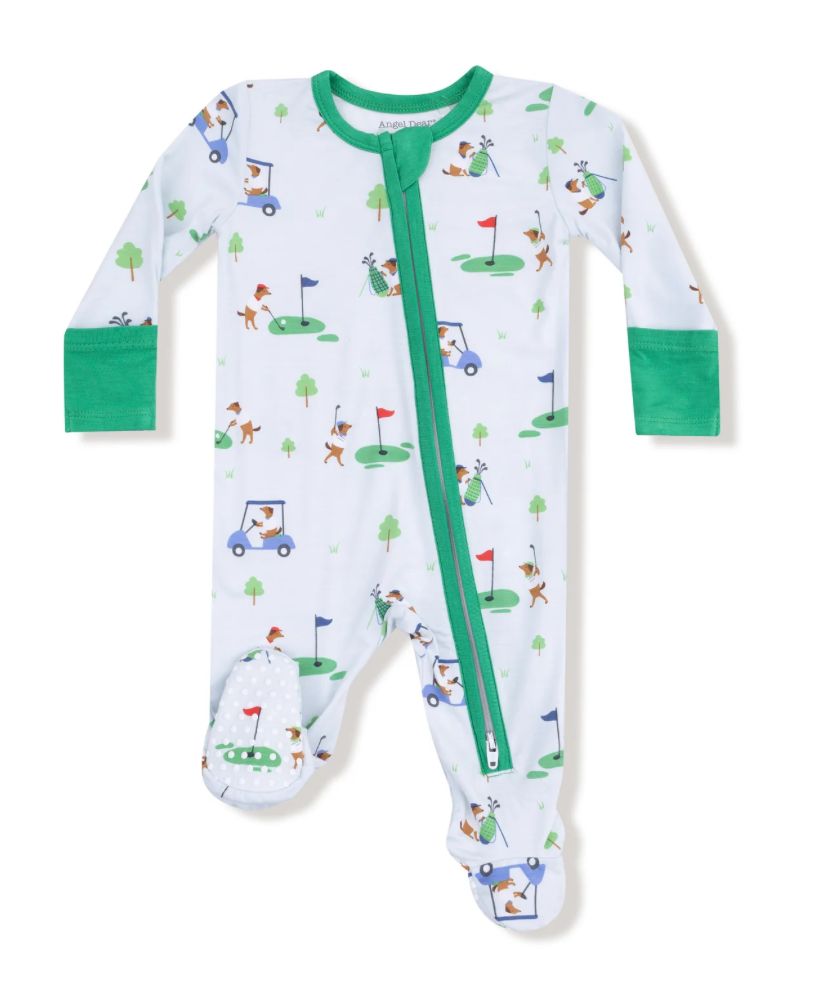 Dog Gone Golf - Blue - 2 Way Zipper Footie