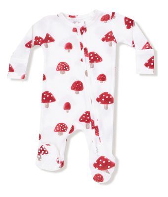 Painterly Mushrooms - 2 Way Zipper Footie