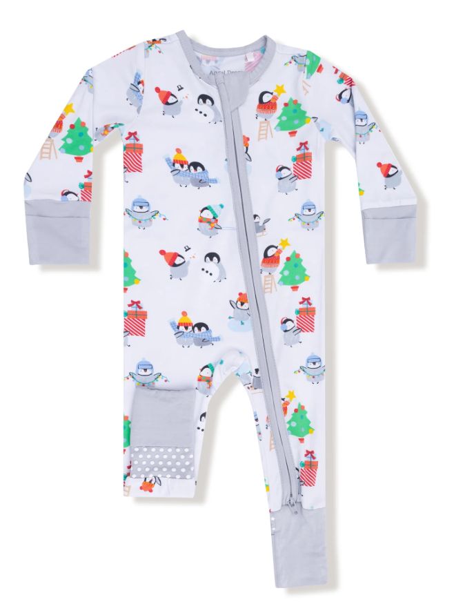 Holiday Penguins - 2 Way Zipper Romper