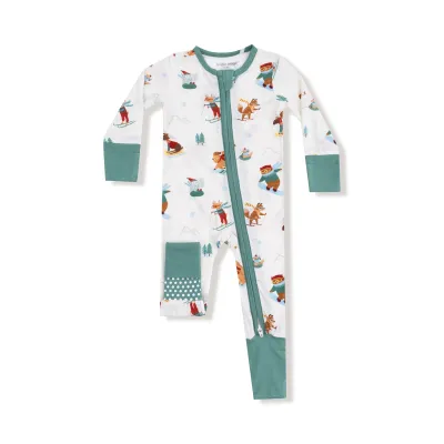 Winter Animal Sports - 2 Way Zipper Romper