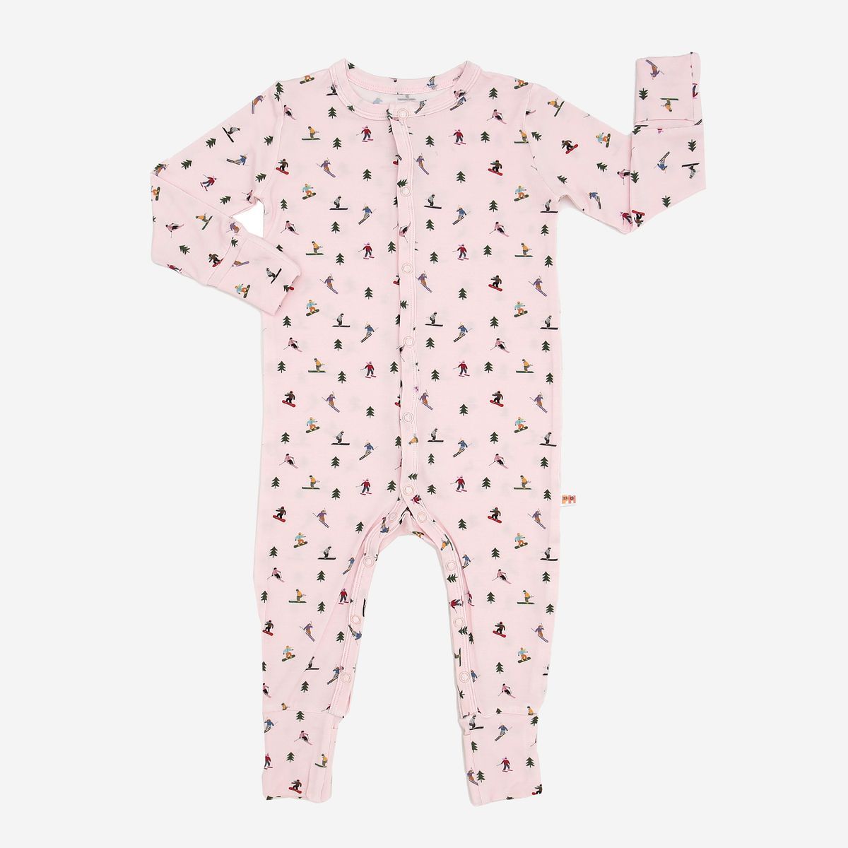 Bamboo Pink Ski Zippered Romper
