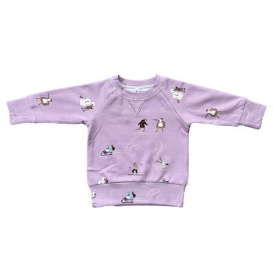 Girls Raglan Sweatshirt Ski in Mauve