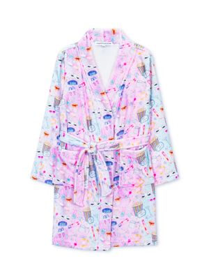Plush Robe Sleepover Print