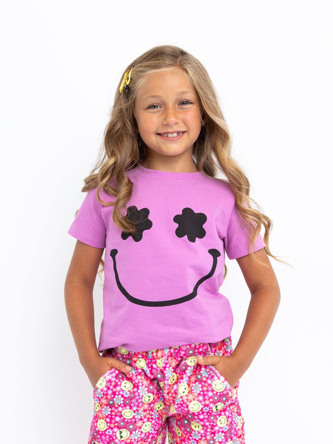 Preppy Goose Shirt, Color: Flower Smiley, Size: Size 2/3