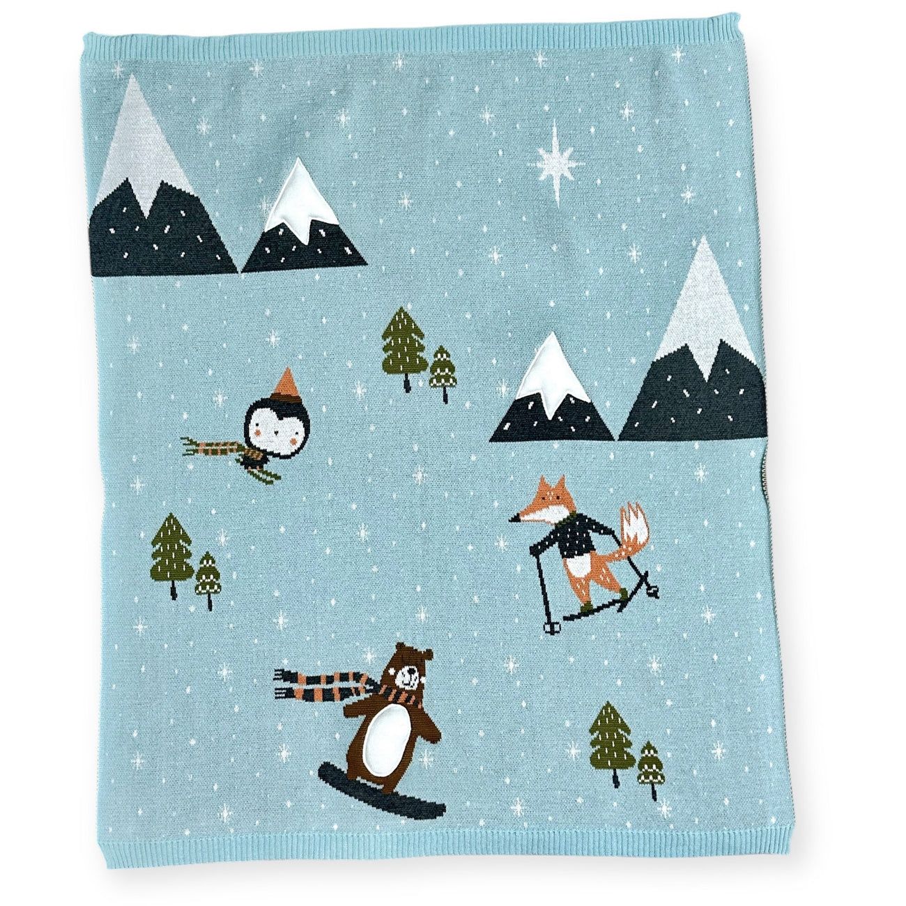 Organic Blanket Fox and Bear Ski
