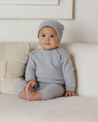 Knit Pants Heathered Blue