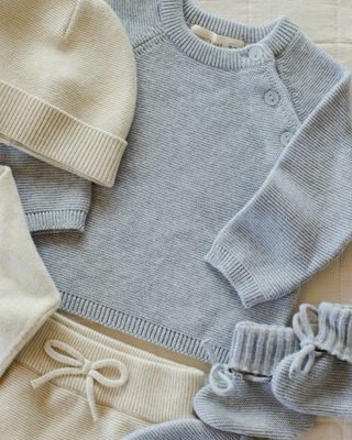 Knit Sweater Heathered Blue