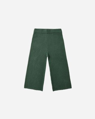 Knit Wide Leg Green Pant