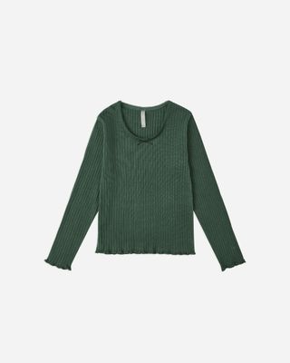 Ribbed LS Green Top