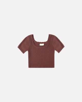 Scallop Tee Burgundy