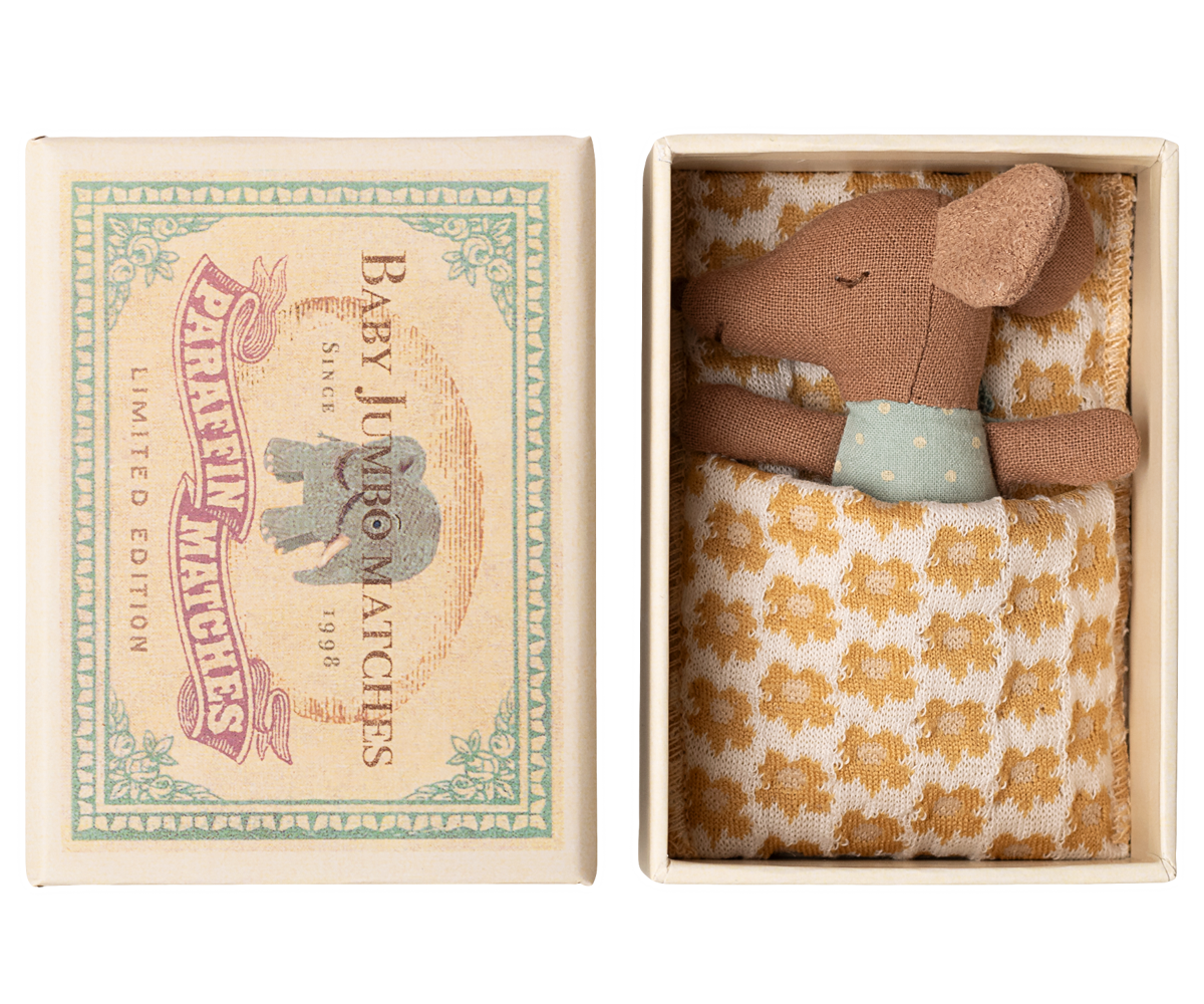 Sleepy wake baby mouse in matchbox-Blue