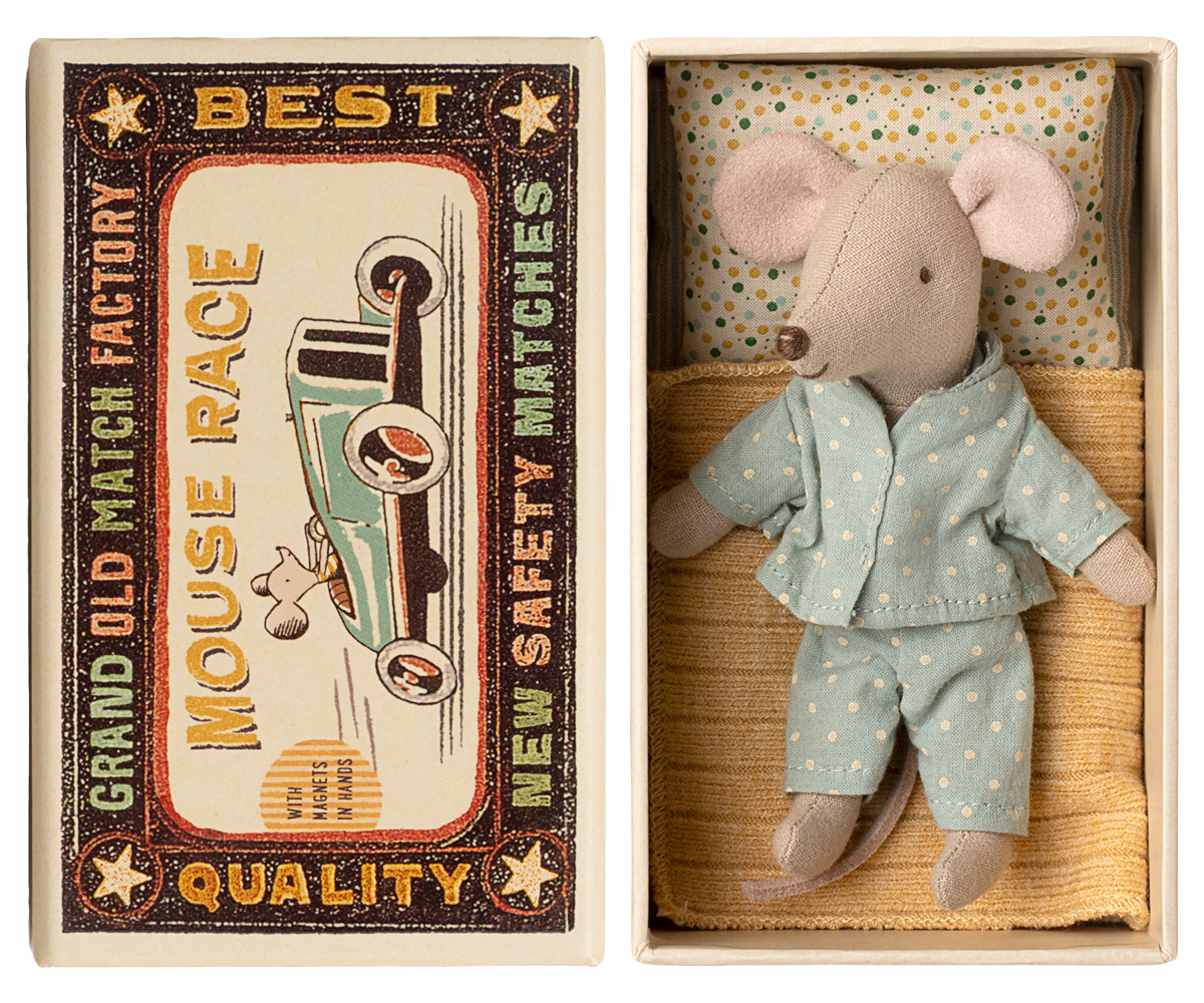 Little brother mouse in matchbox