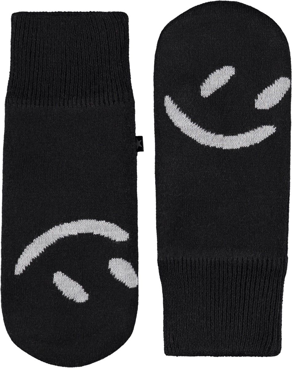 Snowfall Black Mitten