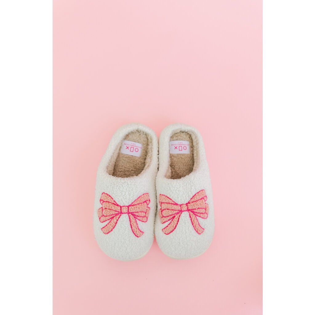 Pink Bow Slippers