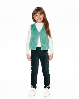 Stretch Velour Rib Leggings Jasper