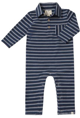 Kingston Polo Romper Navy Stripe