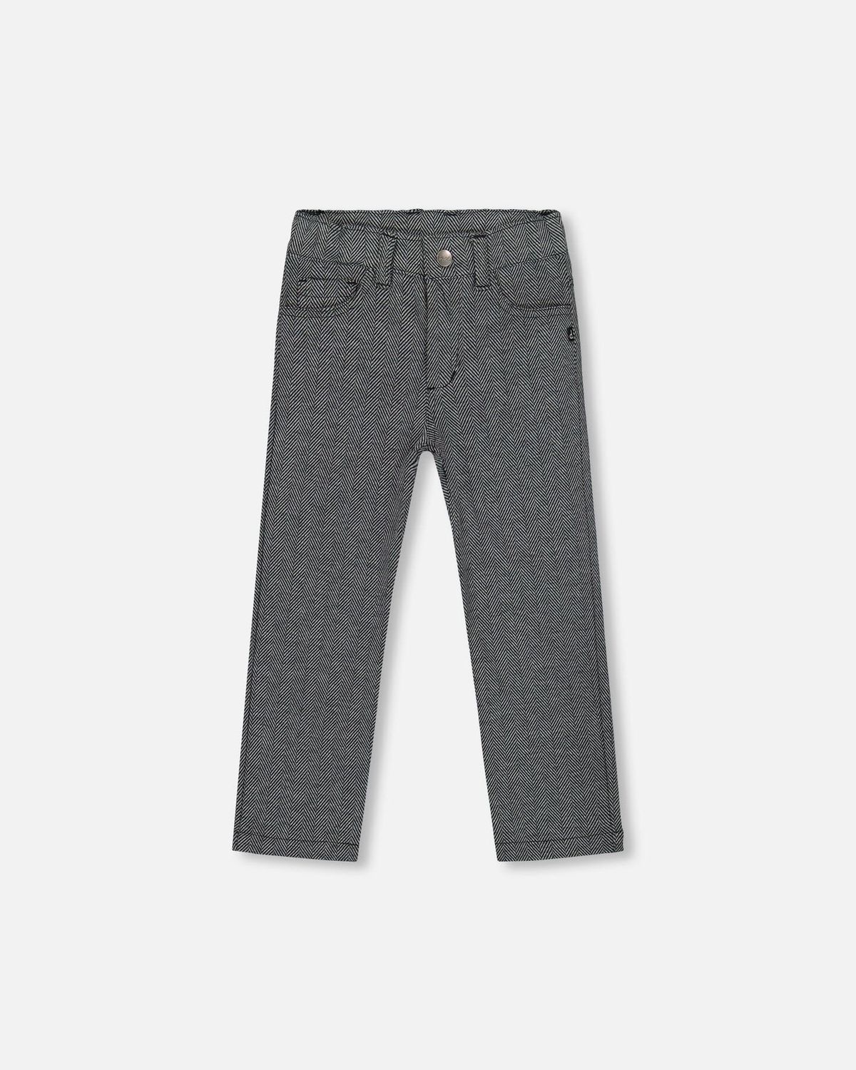 Stretch Jacquard Pants Herringbone