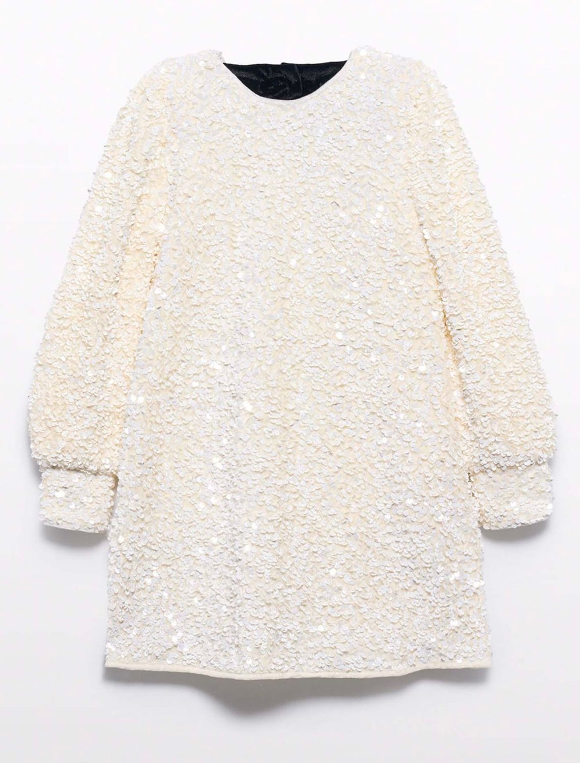 Sequin Velvet Dress White 5459