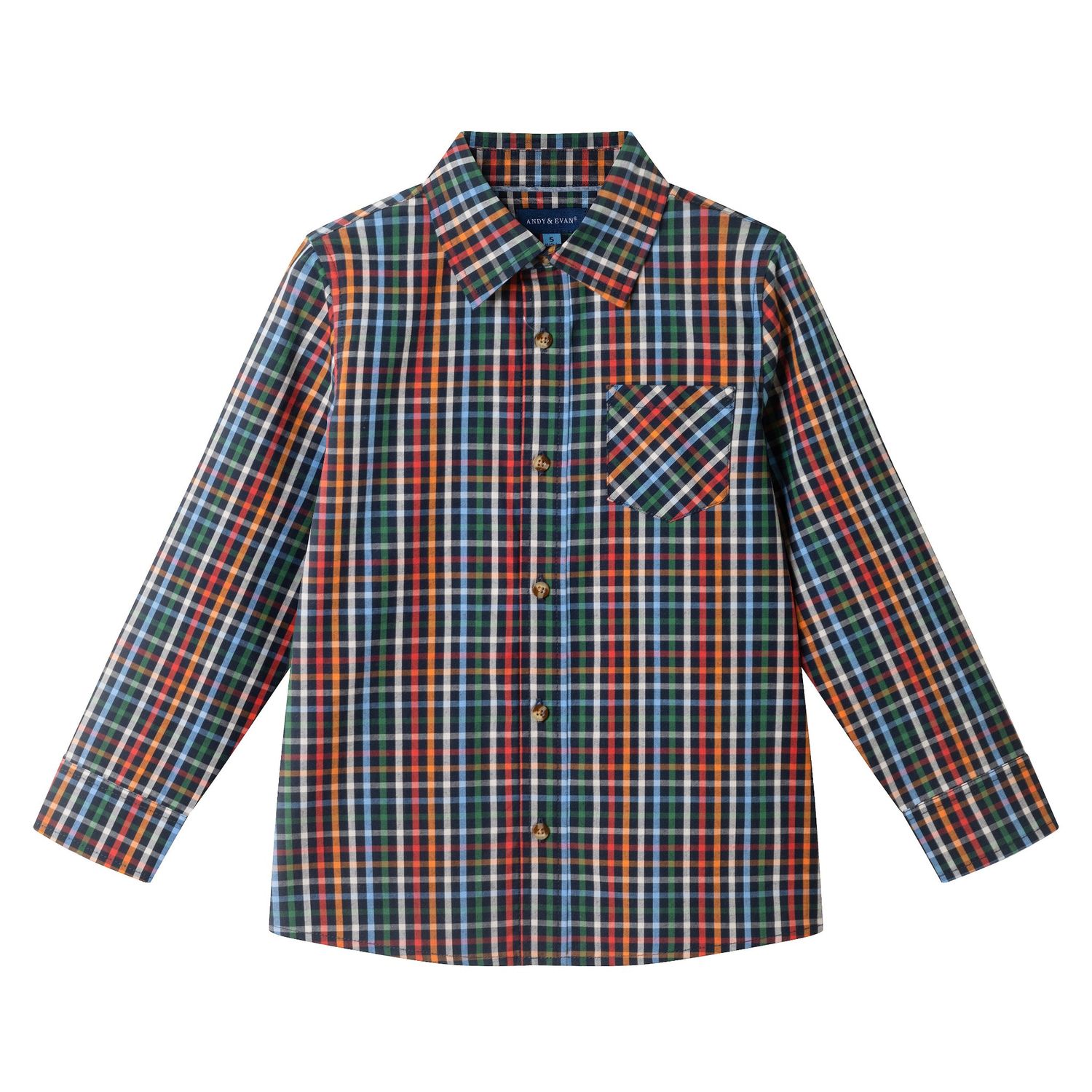 Navy Plaid Dress Shirt
