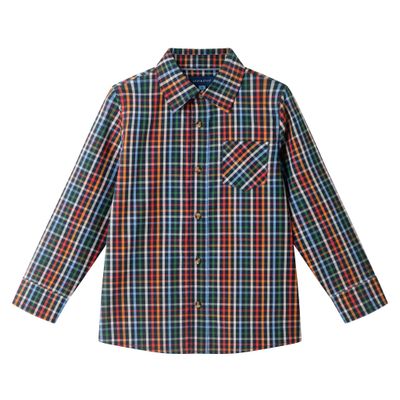 Navy Plaid Dress Shirt