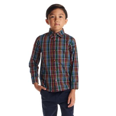 Navy Plaid Dress Shirt
