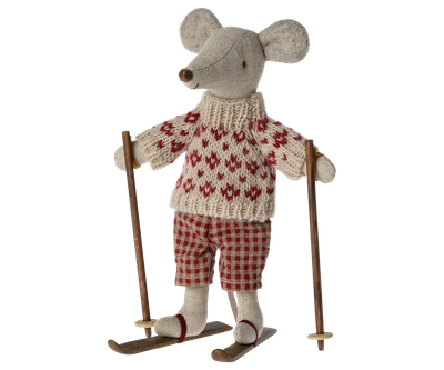Winter Mouse with Ski Set Mum