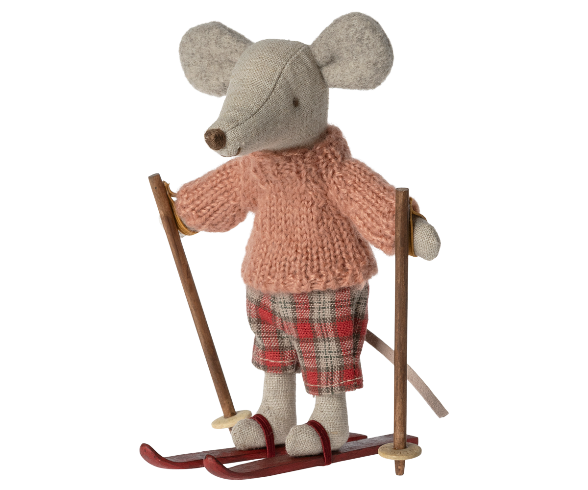 Winter Mouse with Ski Set Big Sister