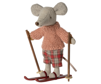 Winter Mouse with Ski Set Big Sister