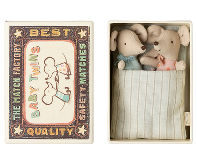 Twin, baby Mice in Matchbox
