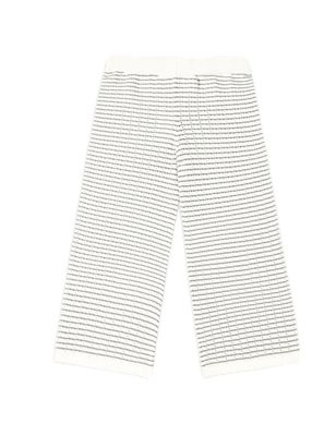 Knit Wide Leg Dusty Blue Stripe