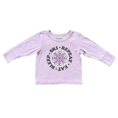 Mauve Eat Sleep Ski LS Shirt