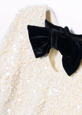 Sequin Velvet Dress White 5459