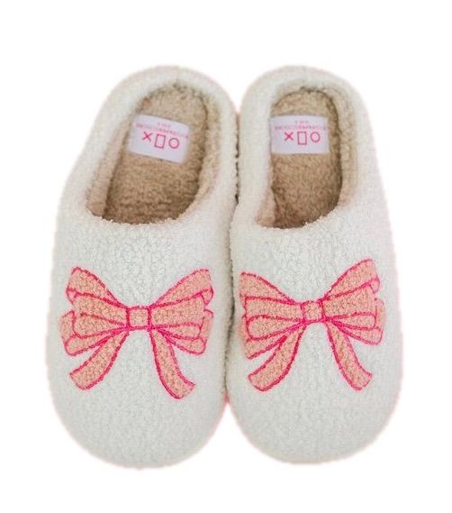 Pink Bow Slippers