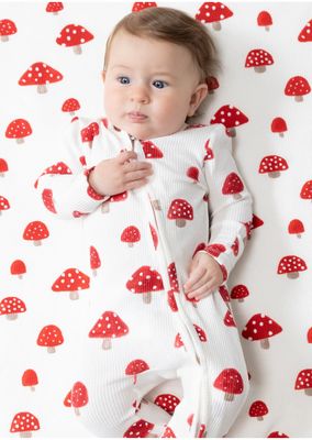 Painterly Mushrooms - 2 Way Zipper Footie