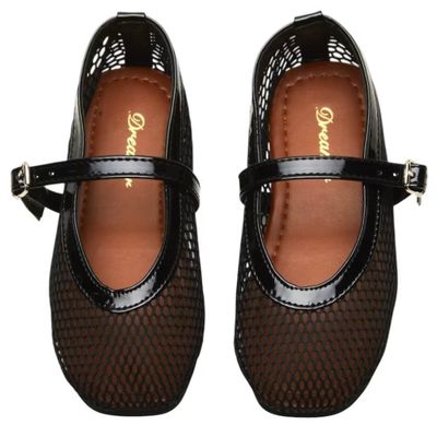Lala Mesh Flats Black