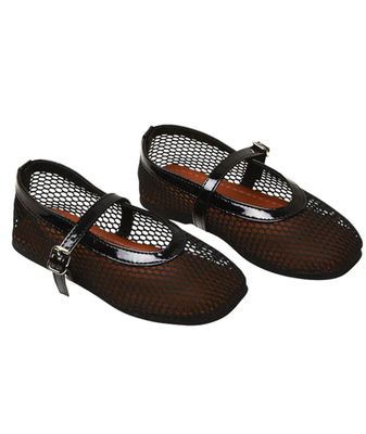 Lala Mesh Flats Black