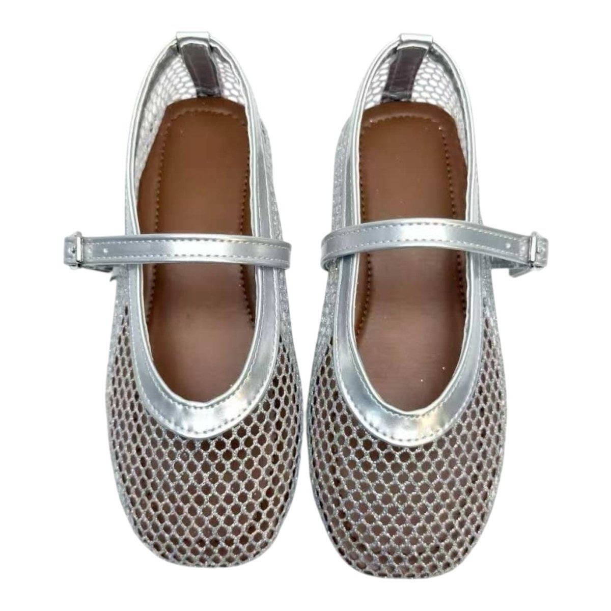 Lala Mesh Flats Silver
