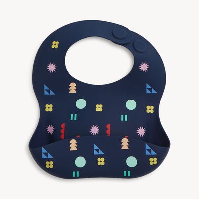 Magnetic Silicone Bib Navy Geo