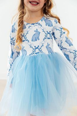 Blue Bunnies LS Tutu Dress