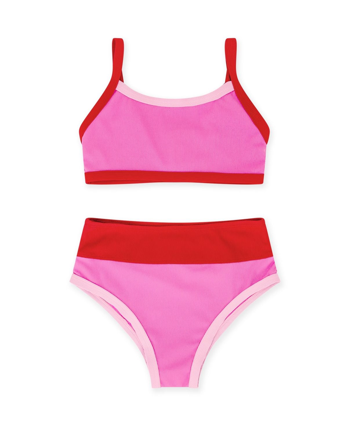Retro Ringer Bikini Pink Sunset