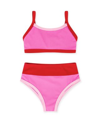 Retro Ringer Bikini Pink Sunset