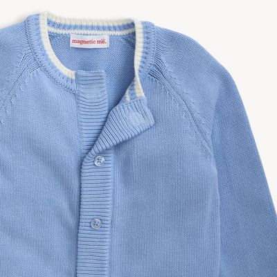 Crew Neck Cardigan Light Blue