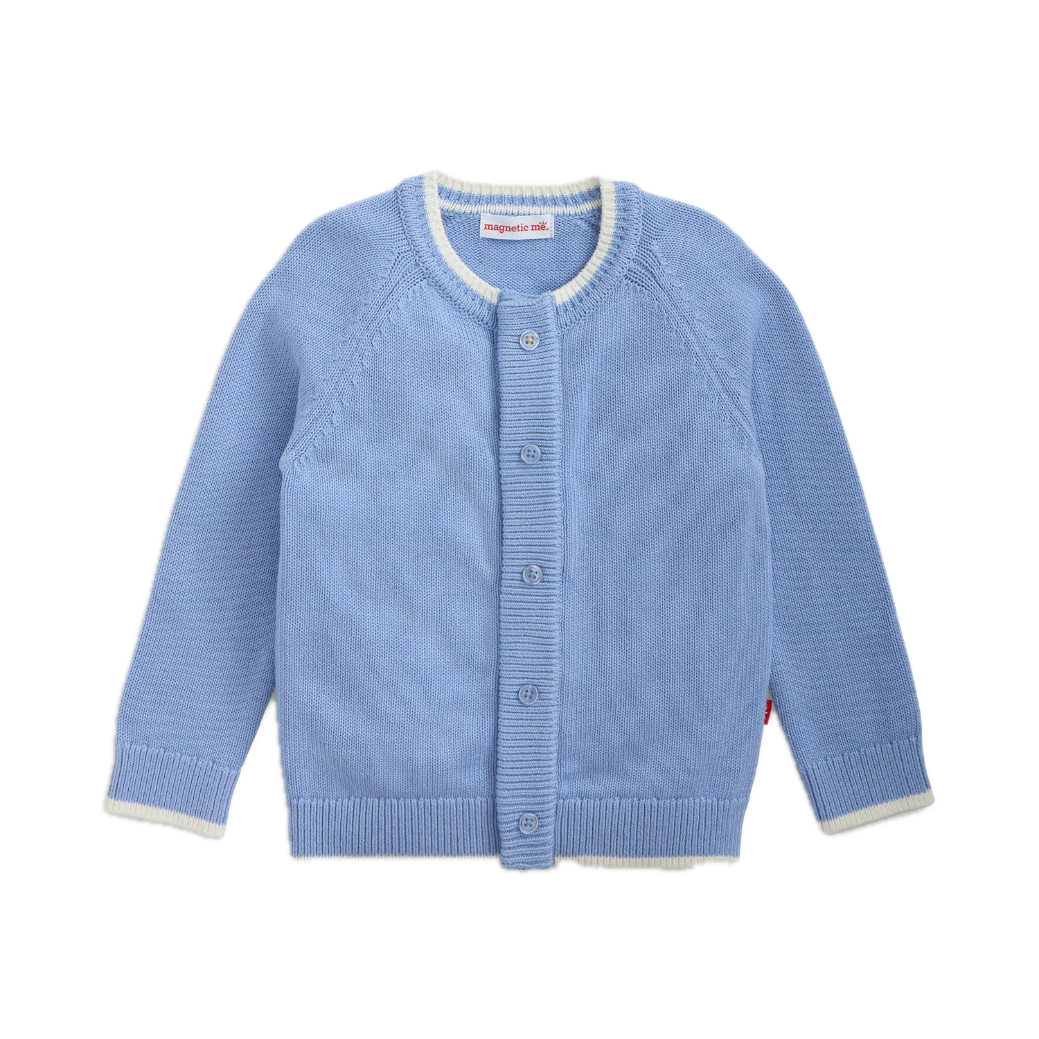 Crew Neck Cardigan Light Blue