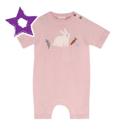 Furry Bunny Knit Romper