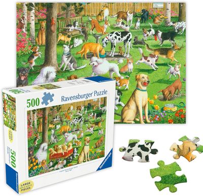 500 Pc Large Format Puzzle At the Dog Park