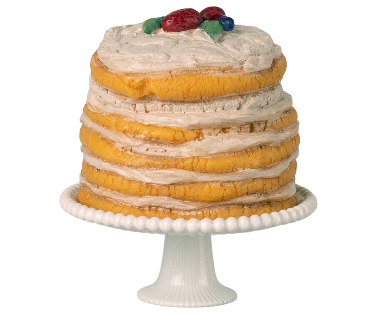 Party cake and cake stand, Mouse- Off white